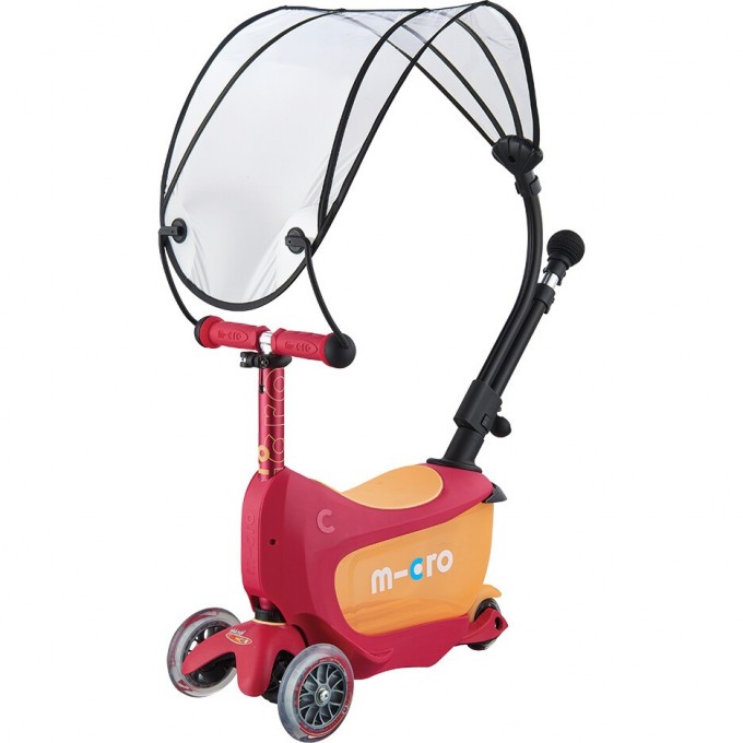 Самокат MICRO MINI2GO DELUXE с навесом красный MMD059 Самокат MICRO MINI2GO DELUXE с навесом красный MMD059